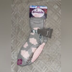 Aromasoles Cozy Pink Heart Fuzzy Socks (Two Pairs)